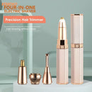 Depilador elétrico portátil 4 em 1 - Sobrancelha, nariz, perna e axila.