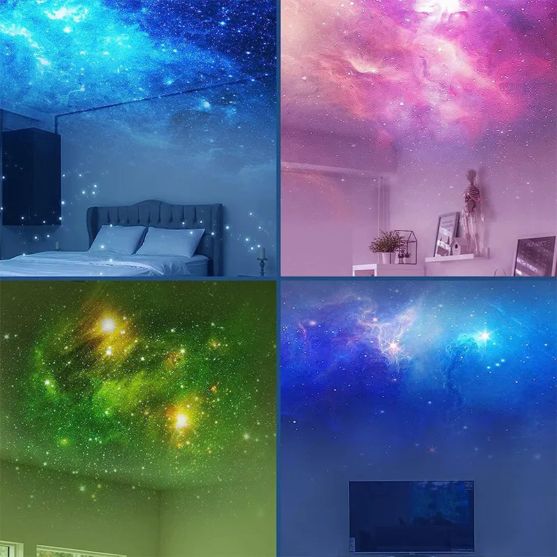 Projetor de estrelas tipo astronauta. Perfeito para iluminar o quarto das crianças que tem medo de escuro.